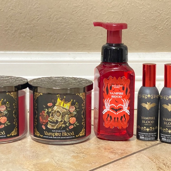 Bath & Body Works Vampire Blood 3 Wick Candles, Foam Soap & 1 Room Spray - Picture 5 of 6